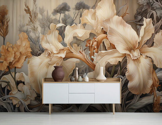 Fototapete - bēšīgie īrisi (Kods: PL 14728)